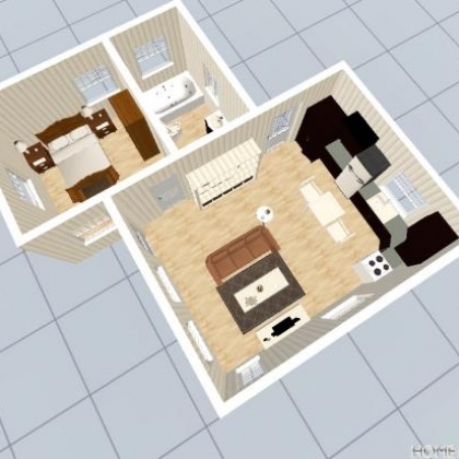500sqft Cottage Floor Plan